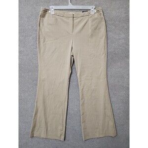 7th Avenue NYC Wide Leg Dress Pants Womens 16 Tan Beige Stretch Career NEW